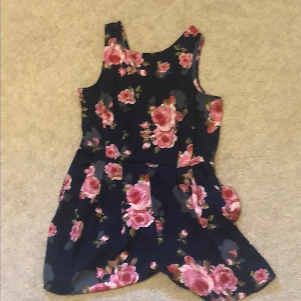 Navy Floral Romper